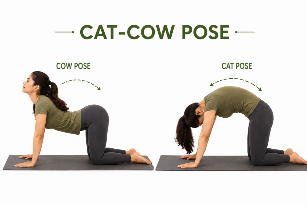 Marjaryasana-Bitilasana (Cat-Cow Pose) NIRVANA YOGA 